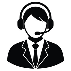 call center agent element isolated mute button on white backgroound