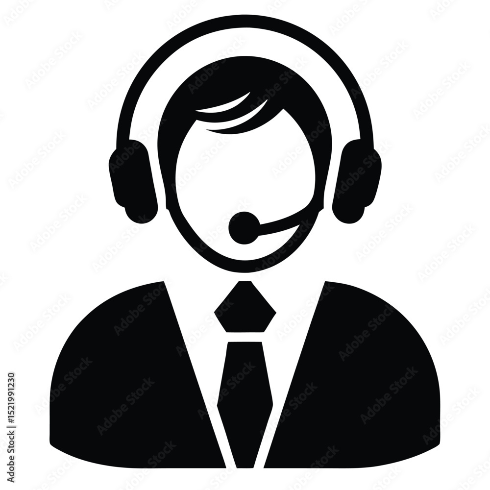 Poster call center agent element isolated network signal icon on white background