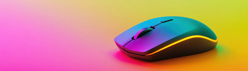 Sleek gaming mouse with ergonomic design and vibrant glowing lights, perfect for gamers