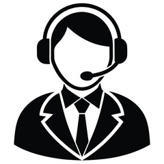 call center agent element isolated on call icon on white backgroound