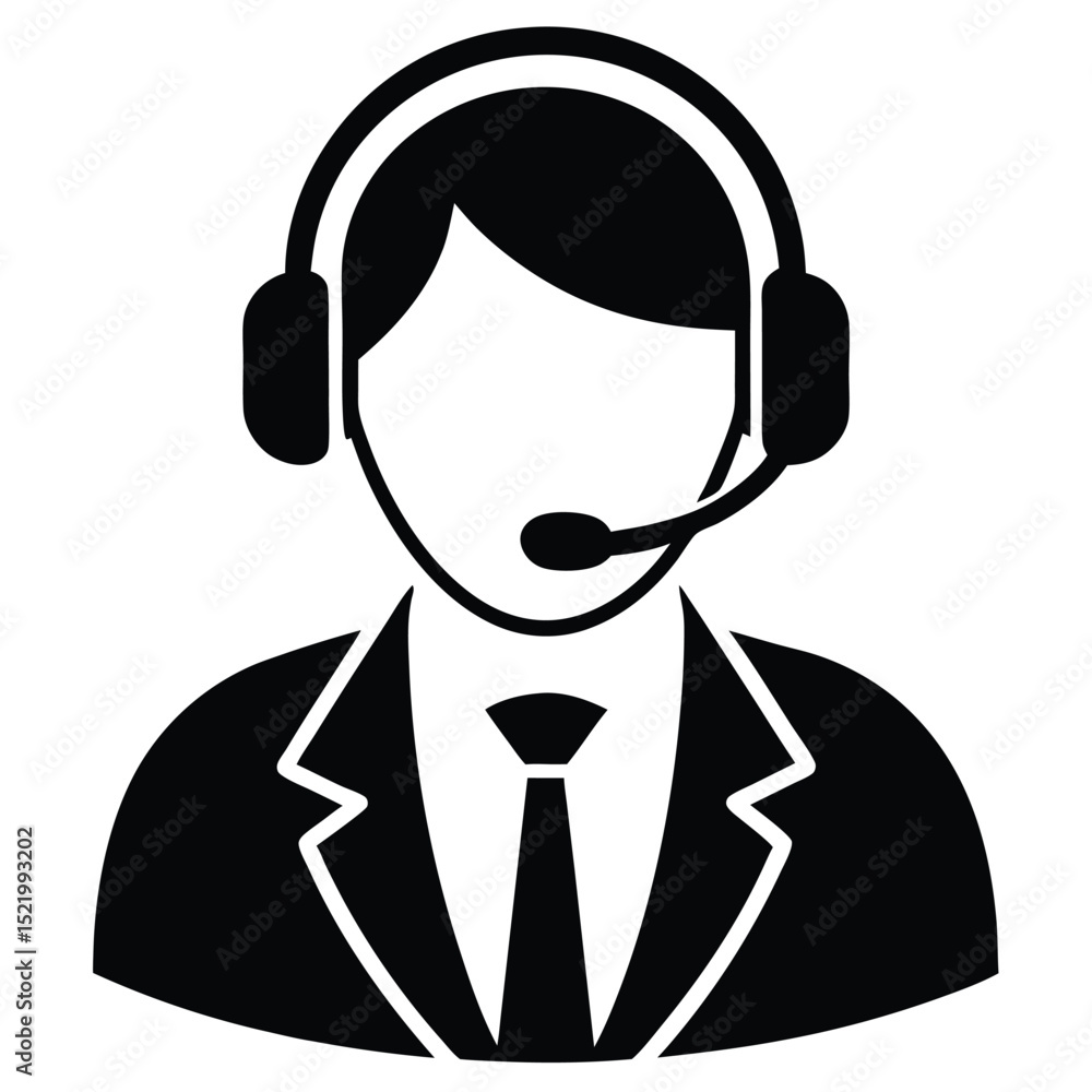 Poster call center agent element isolated remote desktop icon on white background