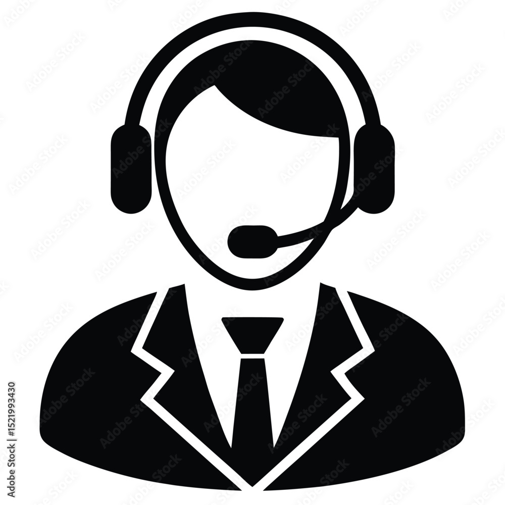 Poster call center agent element isolated remote desktop icon on white background