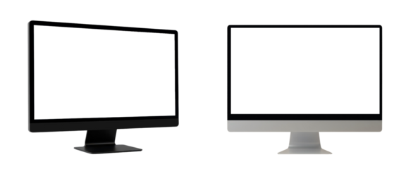 Modern desktop PC mockup, clear screen for seamless design integration
