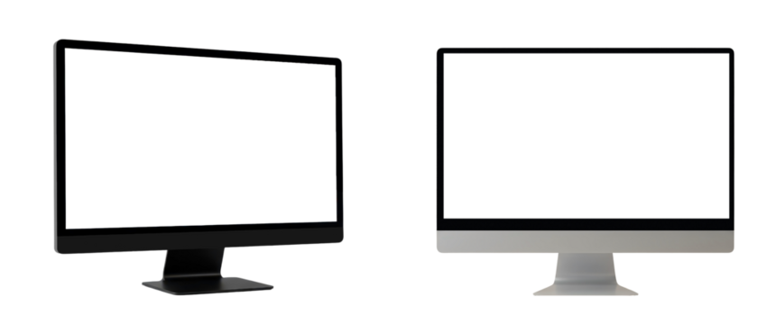 Modern desktop PC mockup, clear screen for seamless design integration