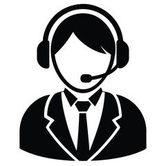 Call center agent element isolated technical support icon on white background