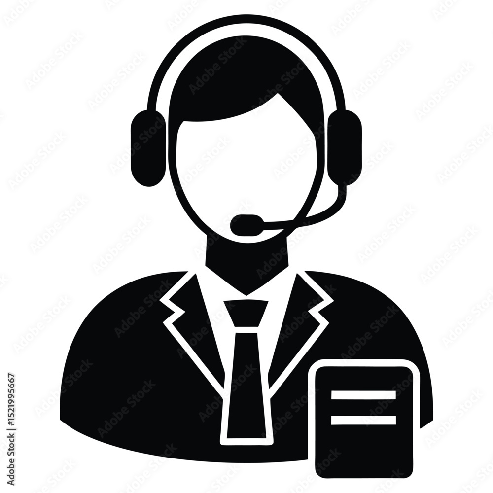 Poster call center agent element isolated ticketing system screen on white background