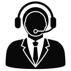 call center agent element isolated time clock on white backgroound