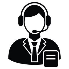 Call center agent element isolated ticketing system screen on white background