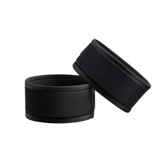Pair of Black Fabric Wristbands or Cuffs - Close-up Studio Shot