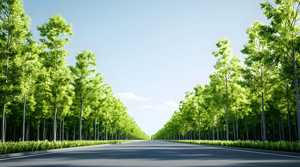 Pixelated Road Through Lush Green Trees