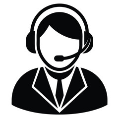 Call center agent element isolated voice message icon on white background