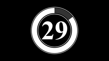 Circle countdown timer from 34 to 0 seconds real time. Countdown timer, countdown or special offers on promotional materials. deadline reminders.