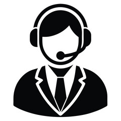 Call center agent element isolated voice message icon on white background