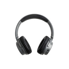 Black wireless over-ear headphones with padded ear cups and adjustable headband design