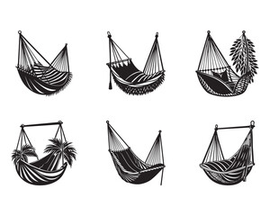hammock chair silhouette vector illustration