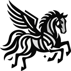 Pegasus Power – Abstract Winged Horse Vector Emblem