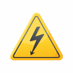 Simple hazard sign vector to indicate electrical danger