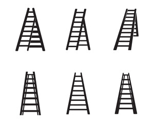 ladder icon set silhouette vector illustration