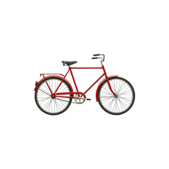 Fototapeta premium Classic red bicycle, representing fitness, fun, and eco-friendly travel.