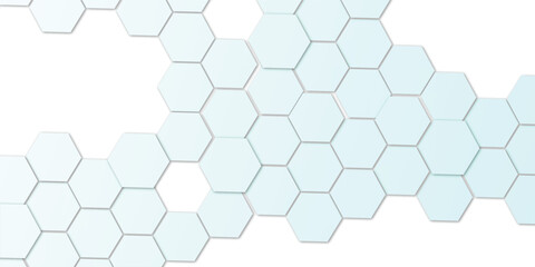 Abstract technology white geometric hexagon on transparent concept design honeycomb shape vector. 
