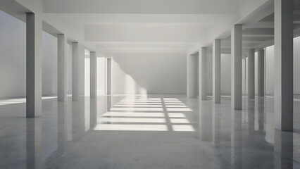 Fototapeta premium Geometric Facade: A modern architectural marvel featuring a striking facade of geometric shapes and intricate angles, reflecting the surrounding environment with its reflective glass windows.