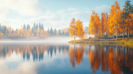 morning on the lake By Generated AI