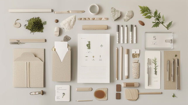 A clean and uncluttered layout gives each piece of stationery space to breathe, drawing attention to the purposeful simplicity behind sustainable design choices
