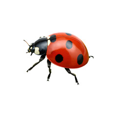 Realistic Red Ladybug on White Background