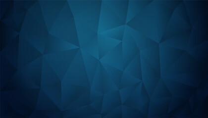 Abstract triangle shapes on blue background with light. Vector illustration