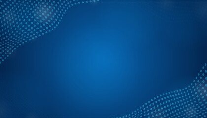 Abstract blue background with white dots dynamic wave. Vector illustration