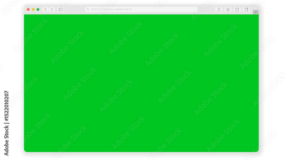 Poster green screen web interface: a vibrant web interface with a uniform, solid green background, ready fo