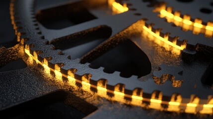 Interlocking Gears with Inner Glow