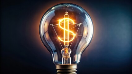 Illuminating Dollar Sign Inside Vintage Light Bulb Conceptual Image
