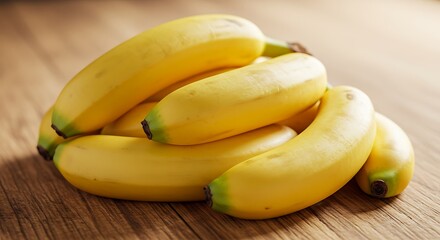 Banana fruit on wooden table