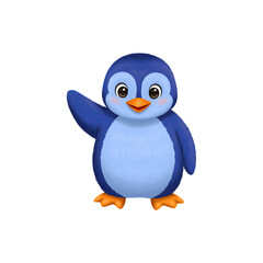 Obraz premium Happy penguin with flippers outstretched