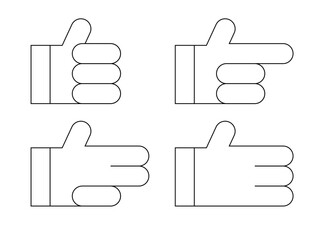 ハンドジェスチャーのアイコン、線画