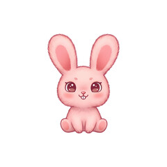 Obraz premium Pink bunny plush with wide eyes
