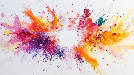 Ink splash artwork featuring a vibrant border surrounding a smooth white center, ideal for creative projects and visual presentation.