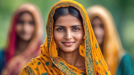 Indian middle class women in saree.