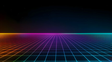 Abstract Colorful Digital Grid Background