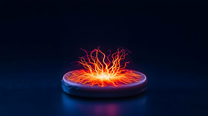 Abstract Glowing Explosion On Dark Background