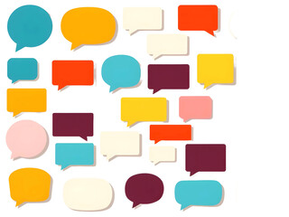 A set of diverse speech bubbles, unique shapes and sizes. , isolated