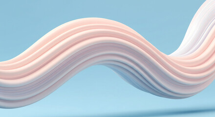 Abstract Pastel Rainbow Waves – Smooth 3D Gradient Curl for Creative and Dreamy Concepts