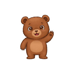 Obraz premium Brown teddy bear with cute round ears and friendly eyes, perfect for toy or baby-themed designs