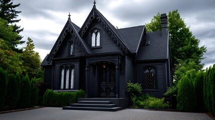Ominous Gothic House in a Foreboding Landscape
