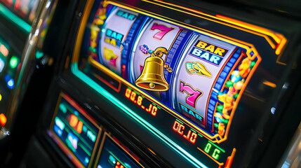 Close Up Of Colorful Slot Machine Display