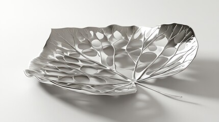 Elegant, sculpted leaf-shaped dish