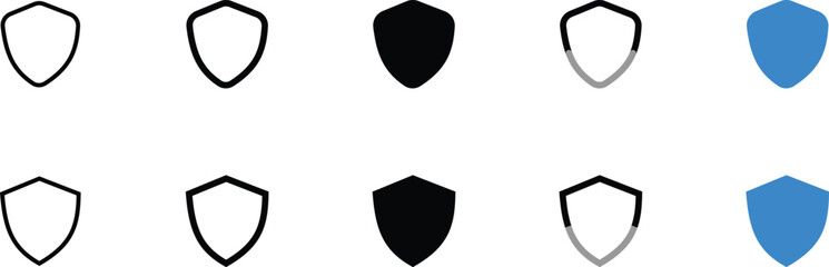 Collection of Shield Icons in Different Color Variations