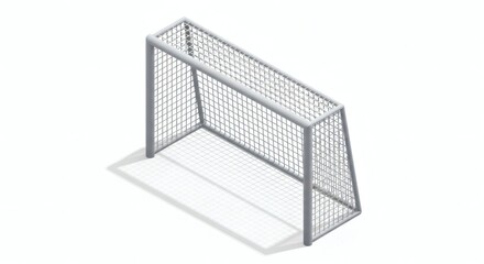 Soccer Goal Net Design Isometric View of a Metal Football Goal
