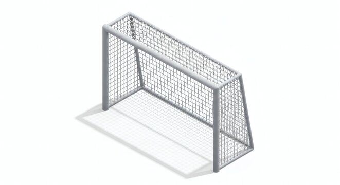 Soccer Goal Net Design Isometric View of a Metal Football Goal